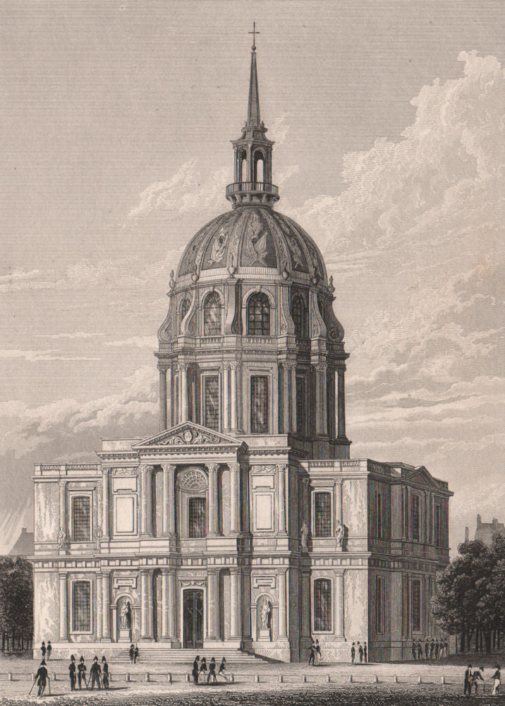 PARIS. Chapelle des invalides. BICKNELL 1845 old antique vintage print picture